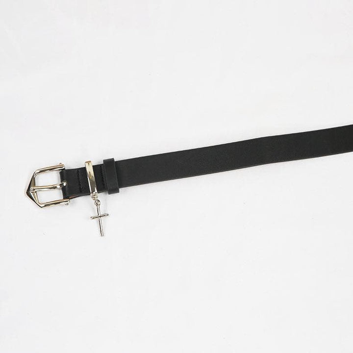 Cross buckle PU leather adjustable belt  | Festival Outfits Women