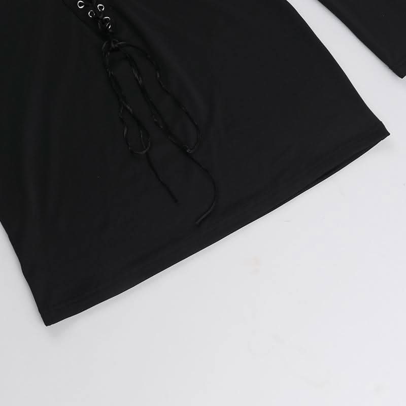 Long sleeve lace up mini dress  | Festival Outfits Women