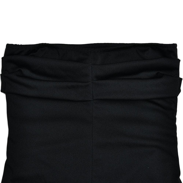 Ruched high slit irregular ruffle tube maxi dress  | Festival Outfits Women