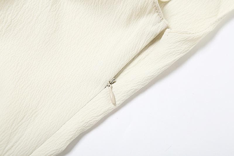 Off shoulder irregular solid zip-up top  | Festival Outfits Women