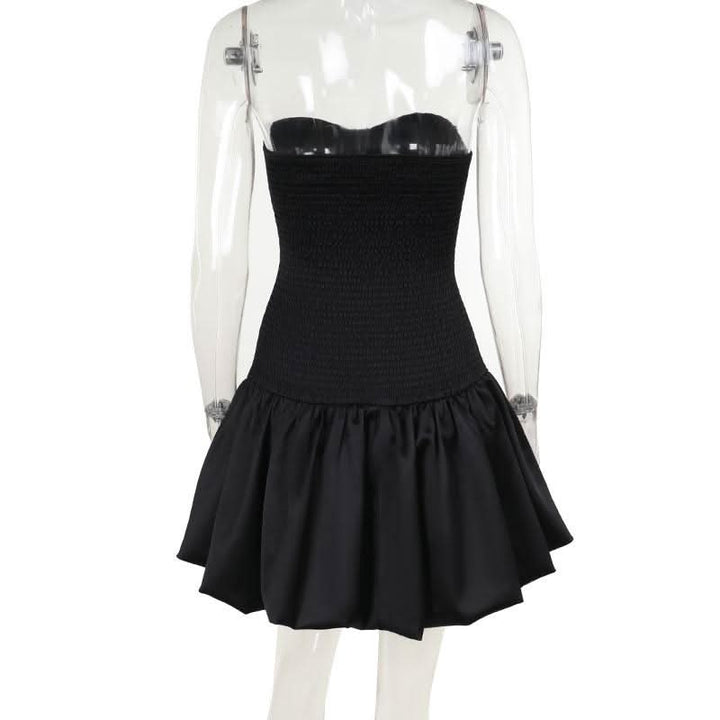 Sweetheart neck backless solid tube mini dress  | Festival Outfits Women