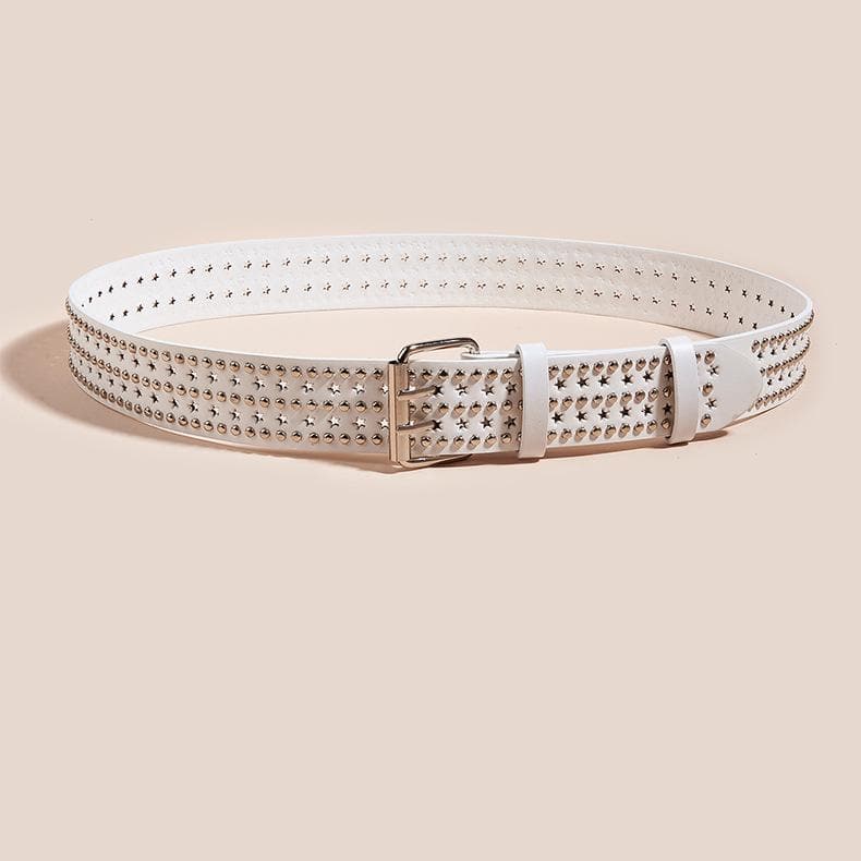 Rivet star PU leather adjustable belt  | Festival Outfits Women