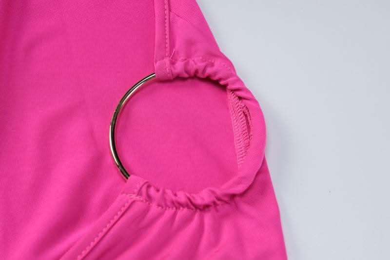 Ruched contrast backless one shoulder ribbon 2-way maxi dress-final-sale  | Festival Outfits Women