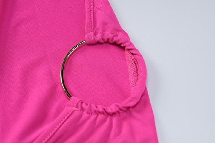 Ruched contrast backless one shoulder ribbon 2-way maxi dress-final-sale  | Festival Outfits Women