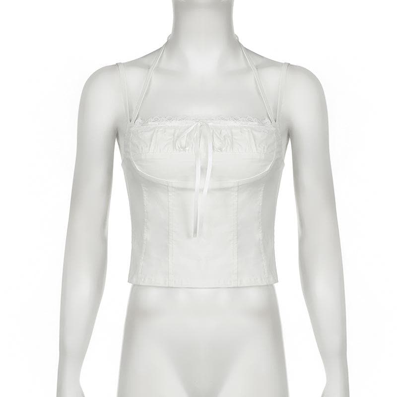 Tufafin Kaya na Halter Bustier Bowknot Ruched | Kayan Biki na Mata