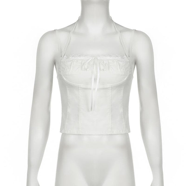 Tufafin Kaya na Halter Bustier Bowknot Ruched | Kayan Biki na Mata