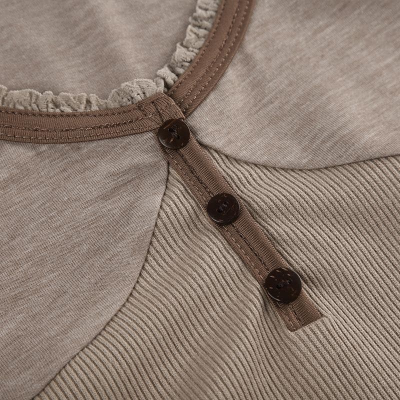 Rigunan gajeriyar riga mai maɓalli mai ɗaure da ribbed | Kayan Biki na Mata