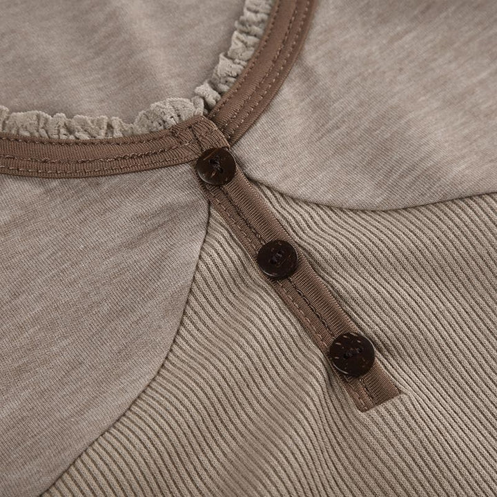 Rigunan gajeriyar riga mai maɓalli mai ɗaure da ribbed | Kayan Biki na Mata