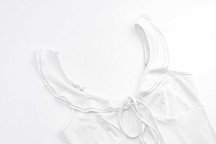 V neck slit knotted backless cami mini dress  | Festival Outfits Women