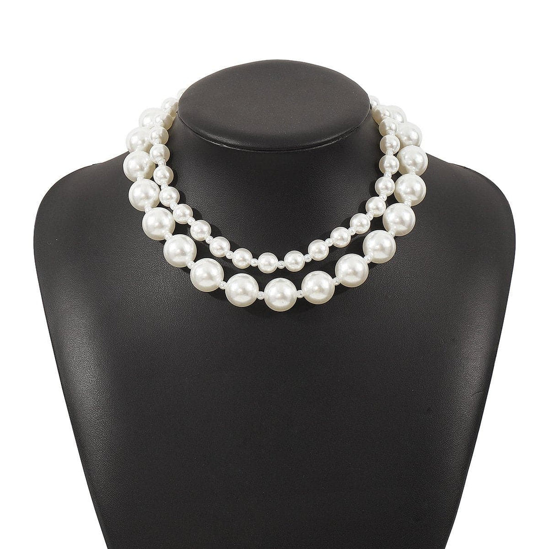 Beaded faux pearl layered choker necklace  | Festival Outfits Women
