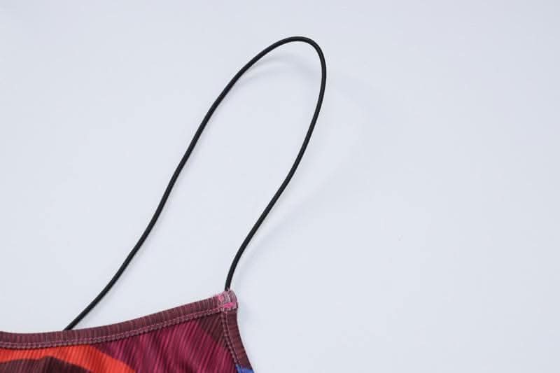 Ribbed contrast cross front backless spaghetti strap maxi dress-final-sale  | Festival Outfits Women