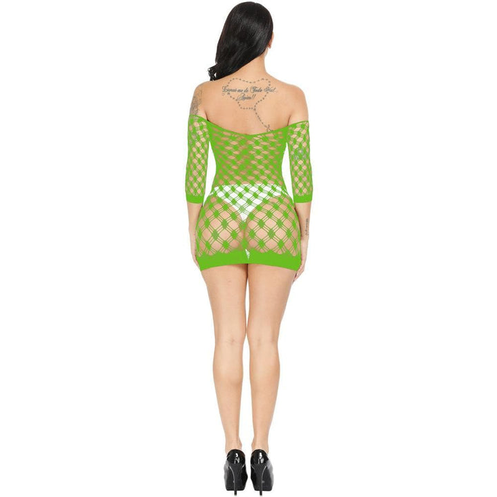 Long sleeve off shoulder net backless mini dress  | Festival Outfits Women