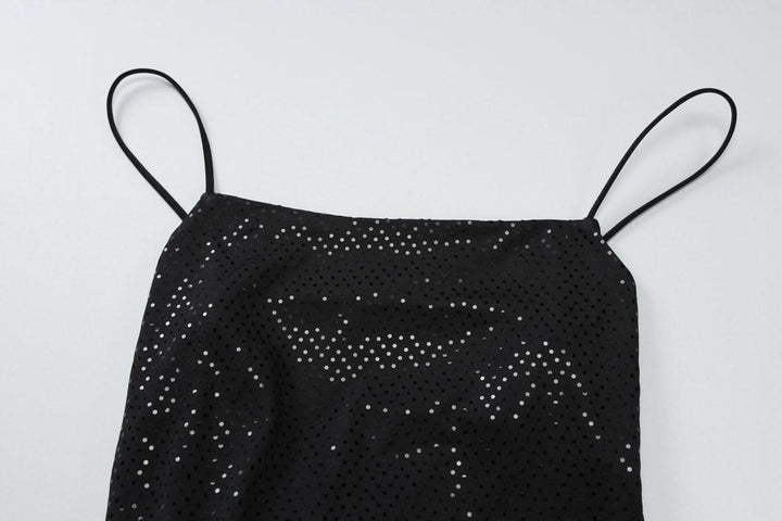 U neck polka dot cami maxi dress  | Festival Outfits Women