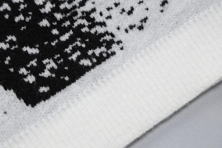 Knitted long sleeve body print contrast top-final-sale  | Festival Outfits Women