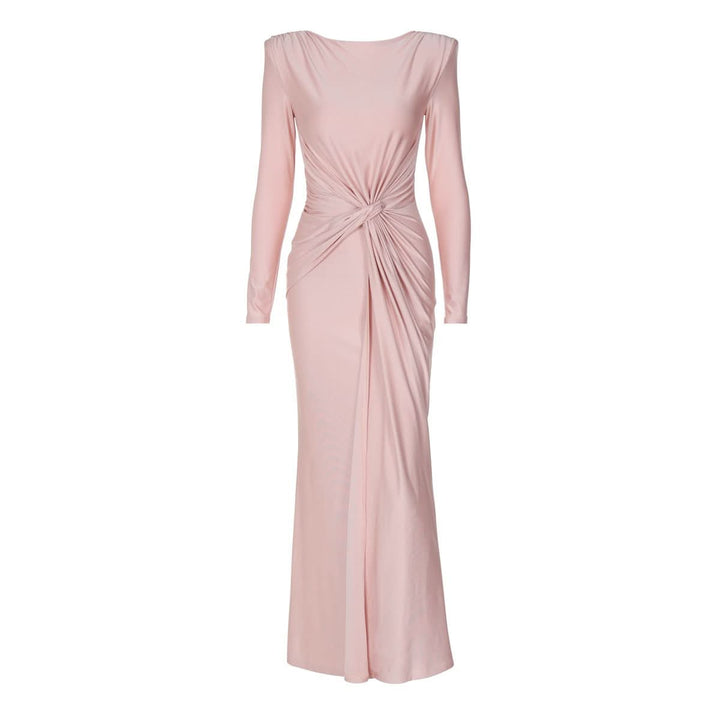 Long sleeve padded ruched maxi dress  | Festival Outfits Women