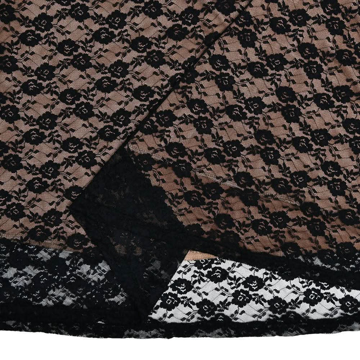 Long flared sleeve lace v neck patchwork maxi dress  | Festival Outfits Women