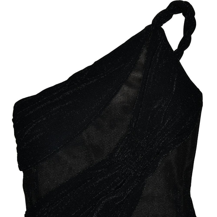 One shoulder irregular patchwork slit cami maxi dress  | Festival Outfits Women