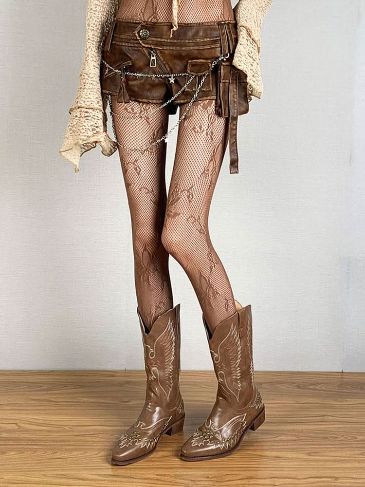 Fishnet butterfly pattern hollow out tights  | Festival Outfits Women