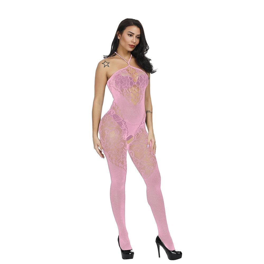 Halter patchwork lace backless bodystocking  | Festival Outfits Women