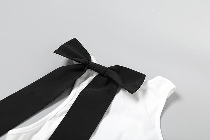 Takardar tank mai kama da ta Bowknot crewneck | Kayan Biki na Mata