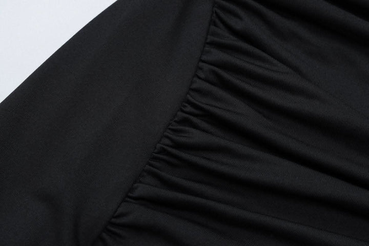 Long sleeve padded backless ruched maxi dress-final-sale  | Festival Outfits Women