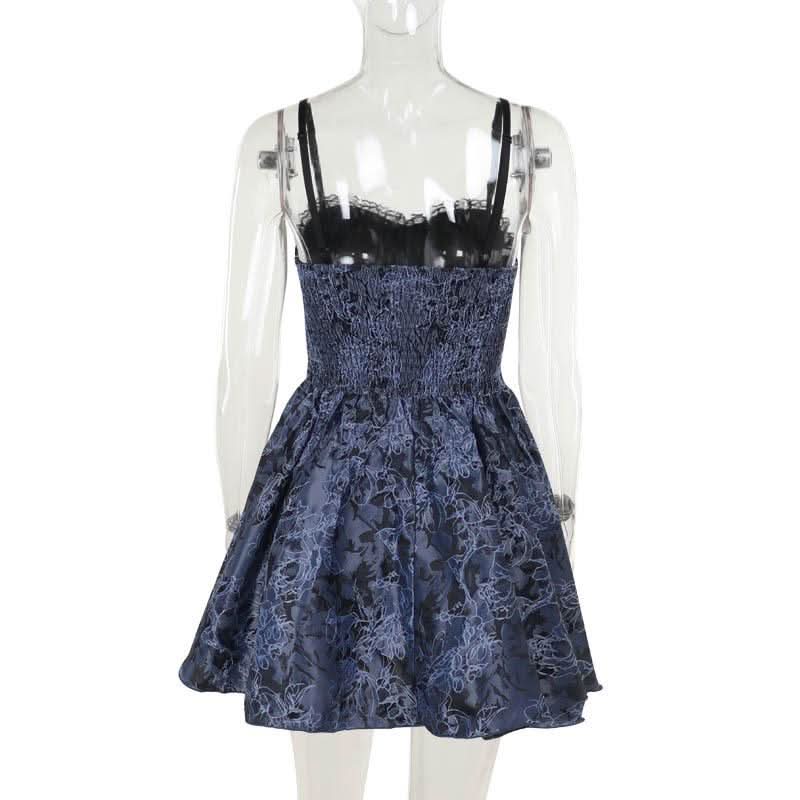 Sweetheart neck beaded smocked lace up cami mini dress  | Festival Outfits Women