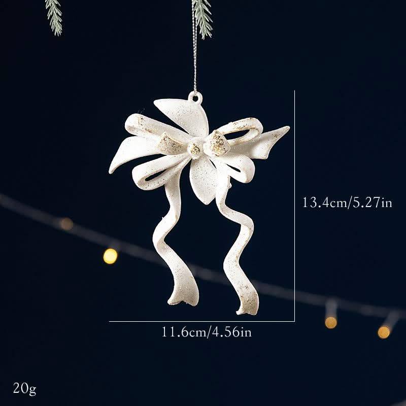 White bowknot christmas tree decor  | Festival Outfits Women