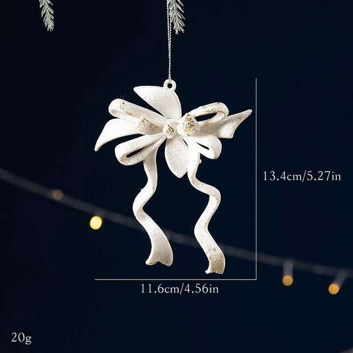 White bowknot christmas tree decor  | Festival Outfits Women