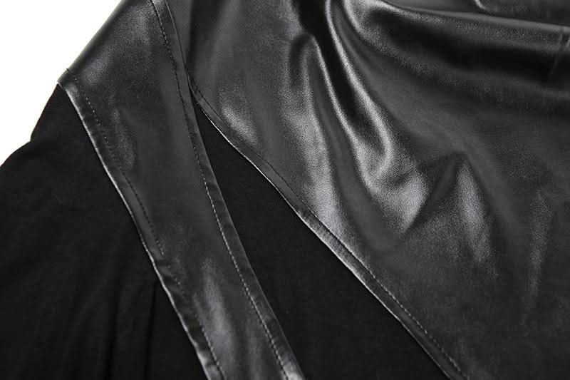 PU leather patchwork irregular midi skirt Cargo Mini Skirt  | Festival Outfits Women