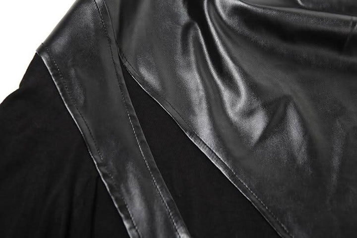 PU leather patchwork irregular midi skirt Cargo Mini Skirt  | Festival Outfits Women