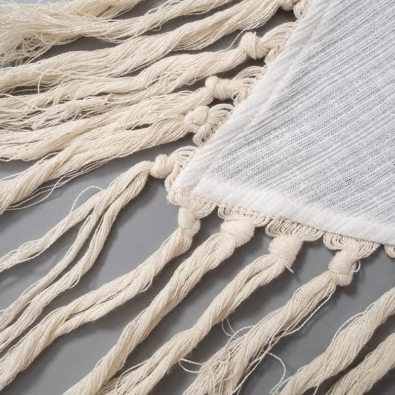 Irregular sleeveless textured crewneck tassels solid pant set-final-sale  | Festival Outfits Women