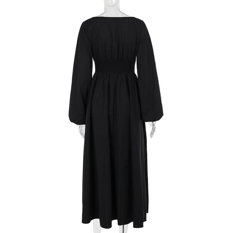 Long sleeve v neck corset maxi dress-final-sale  | Festival Outfits Women