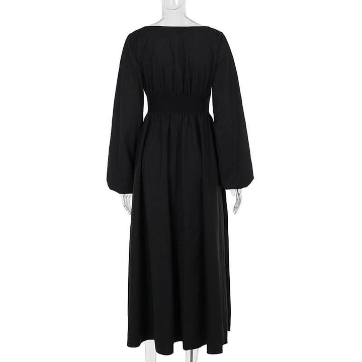 Long sleeve v neck corset maxi dress-final-sale  | Festival Outfits Women