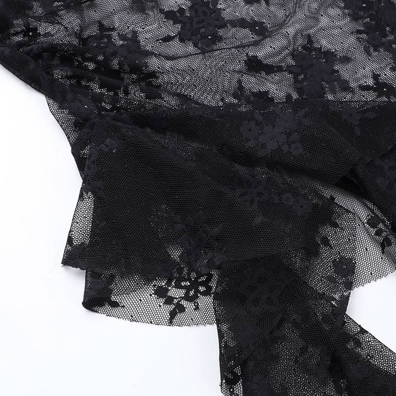 Lace cross applique irregular tube mini dress  | Festival Outfits Women