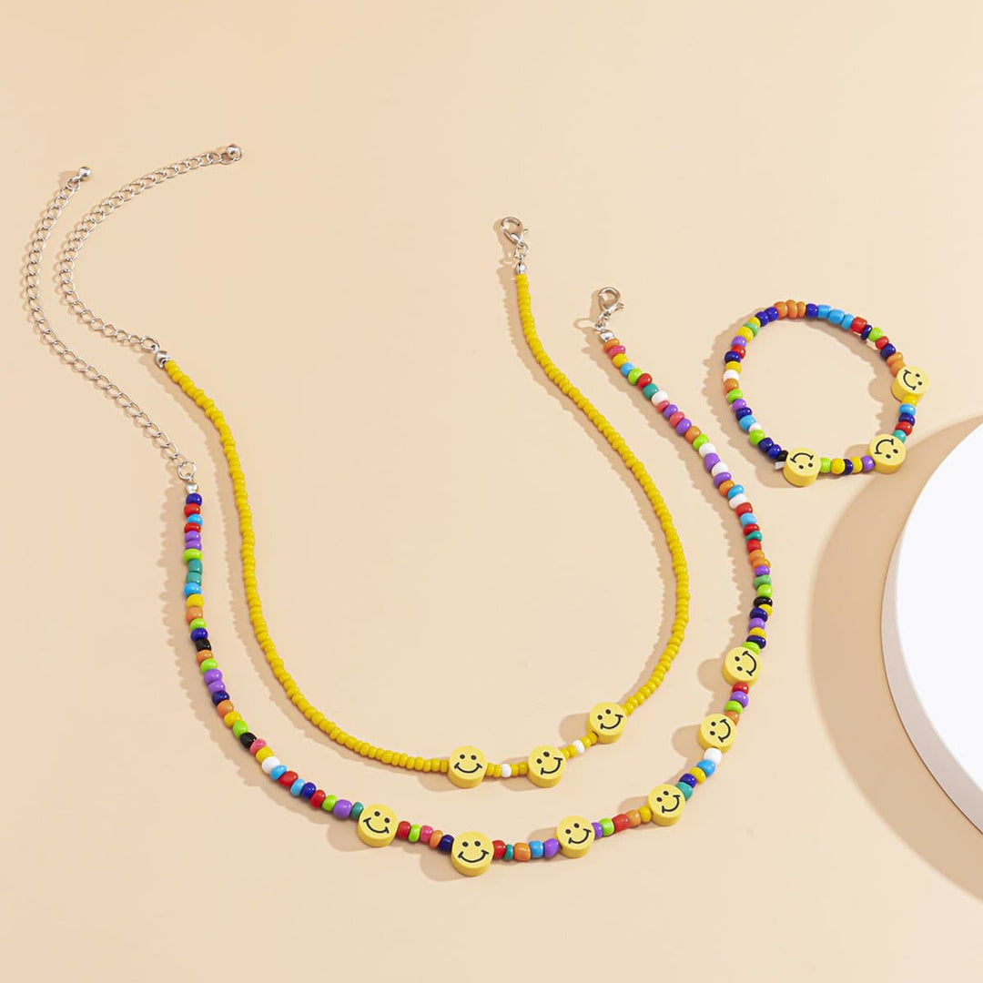 Multicolor beaded 3 pcs necklace  | Festival Outfits Women