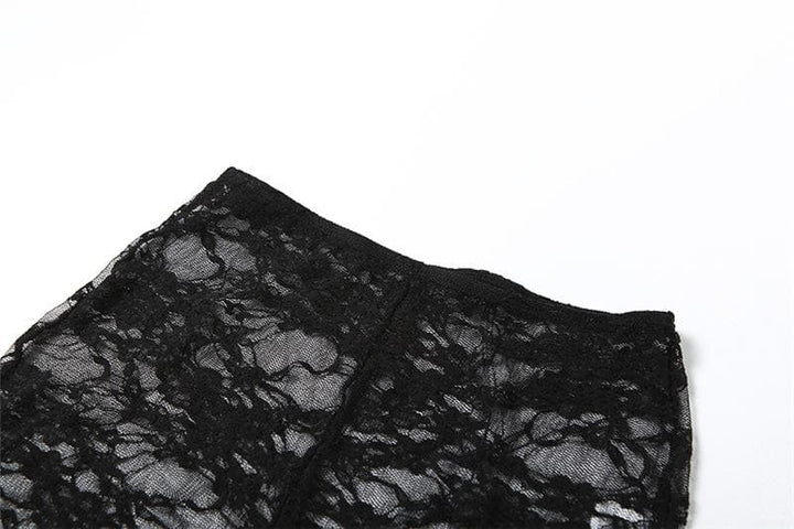 Lace see through gloves solid backless tube pant set-final-sale  | Festival Outfits Women