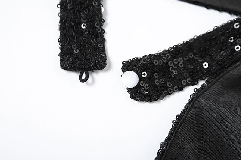 Halter gloves button glitter cowl neck irregular top-final-sale  | Festival Outfits Women