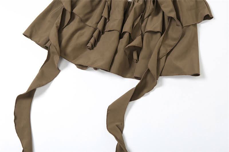 Knitted patchwork backless ruffle mini dress  | Festival Outfits Women