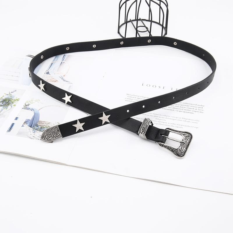 Star PU leather adjustable belt  | Festival Outfits Women