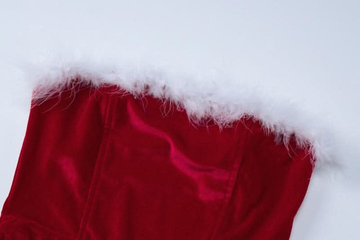 Ruched feather gloves backless tube mini dress  | Festival Outfits Women