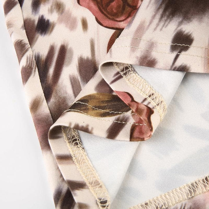 Cowl neck print backless cami midi dress  | Festival Outfits Women