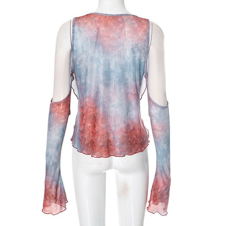 Cowl neck off shoulder ruffle top  | Festival Outfits Women