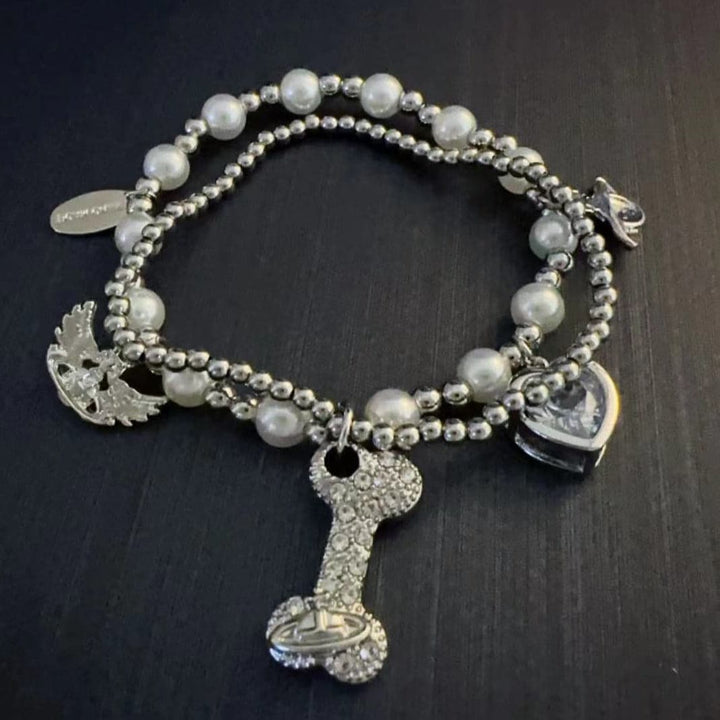 Bone heart beaded bracelet  | Festival Outfits Women