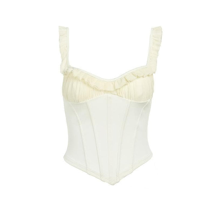 Ruffle corset patchwork stitch cami top  | Festival Outfits Women