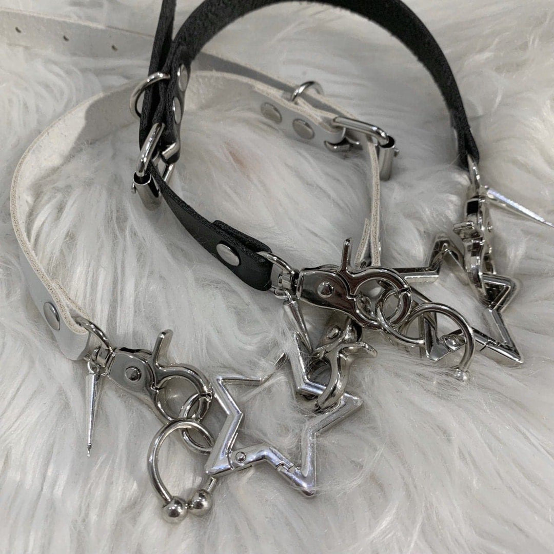 Star decor PU leather adjustable choker necklace  | Festival Outfits Women