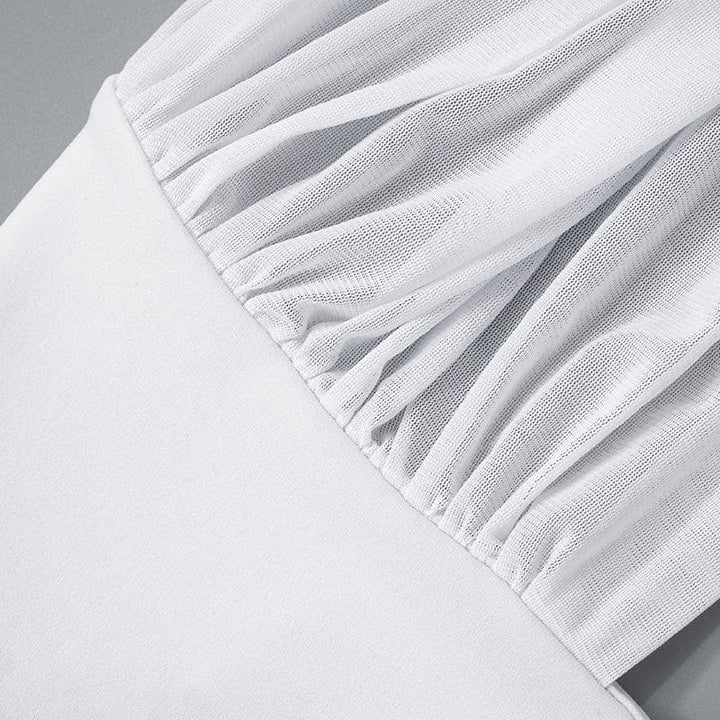 Cross front mesh patchwork backless maxi dress  | Festival Outfits Women