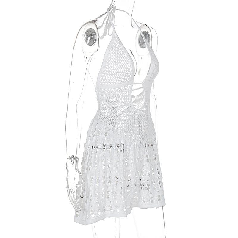 Riga mai zurfi mai kama da V wacce aka saka a wuyan Halter | Kayan Biki na Mata