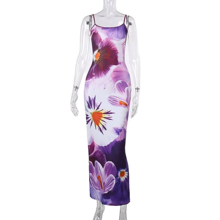 U neck flower print cami maxi dress  | Festival Outfits Women