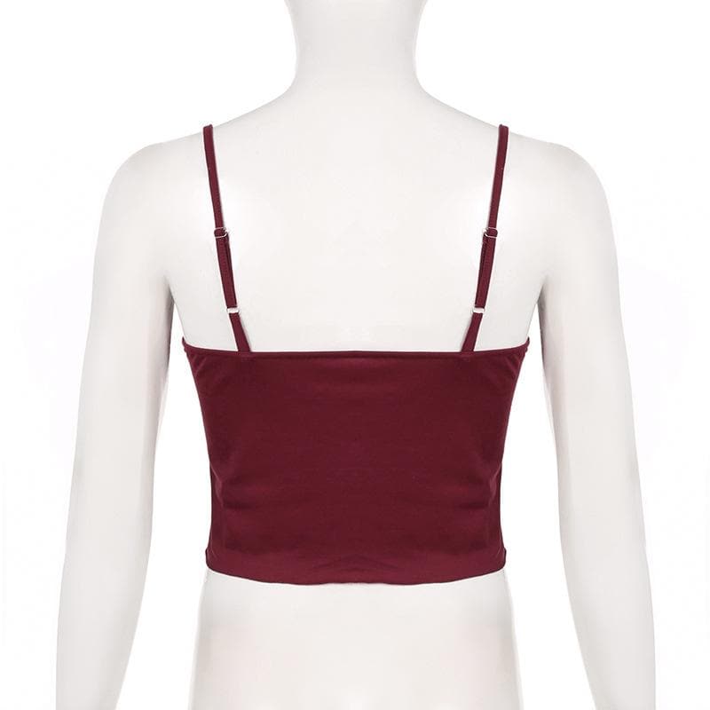 Lace patchwork bowknot backless cami top  | Festival Outfits Women-final-sale