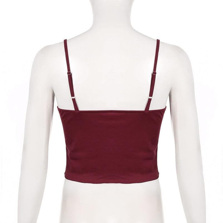 Lace patchwork bowknot backless cami top  | Festival Outfits Women-final-sale